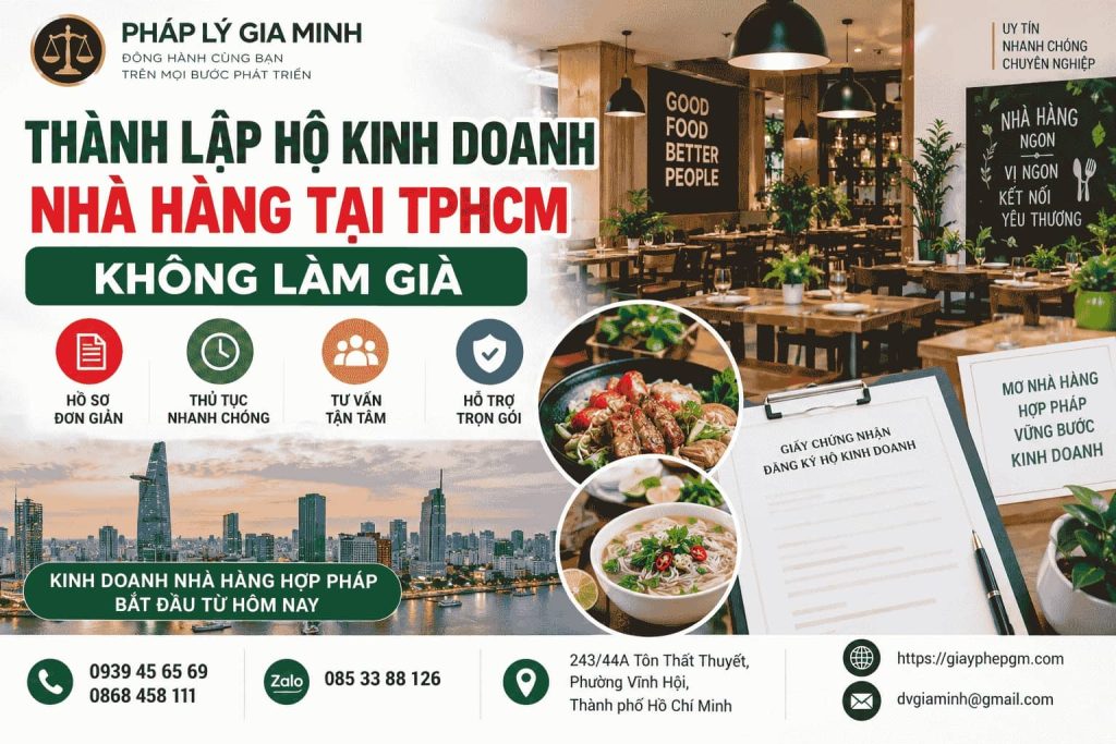 Thành lập hộ kinh doanh nhà hàng tại TPHCM