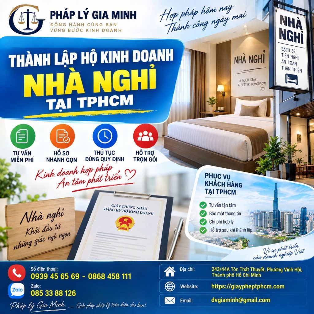 Thành lập hộ kinh doanh nhà nghỉ tại TPHCM – Hồ sơ, thủ tục và điều kiện cần biết 1 Thành lập hộ kinh doanh nhà nghỉ tại TPHCM