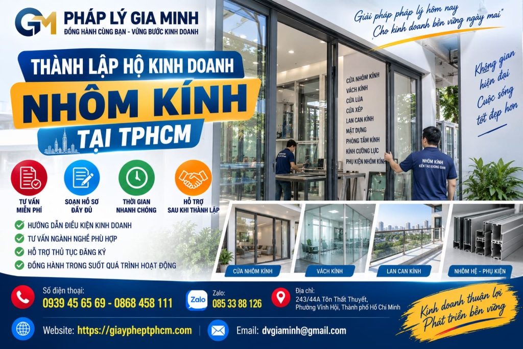 Thành lập hộ kinh doanh nhôm kính tại TPHCM