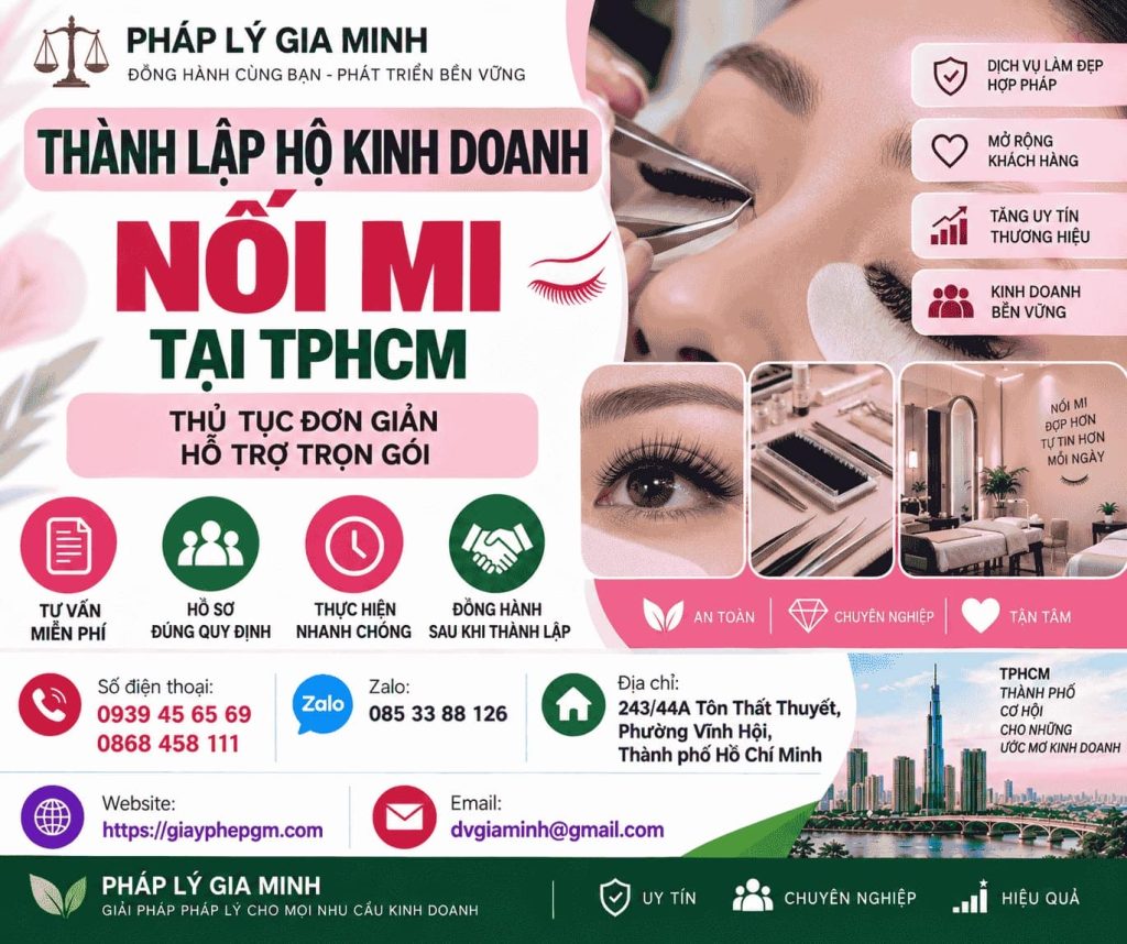 Thành lập hộ kinh doanh nối mi tại TPHCM