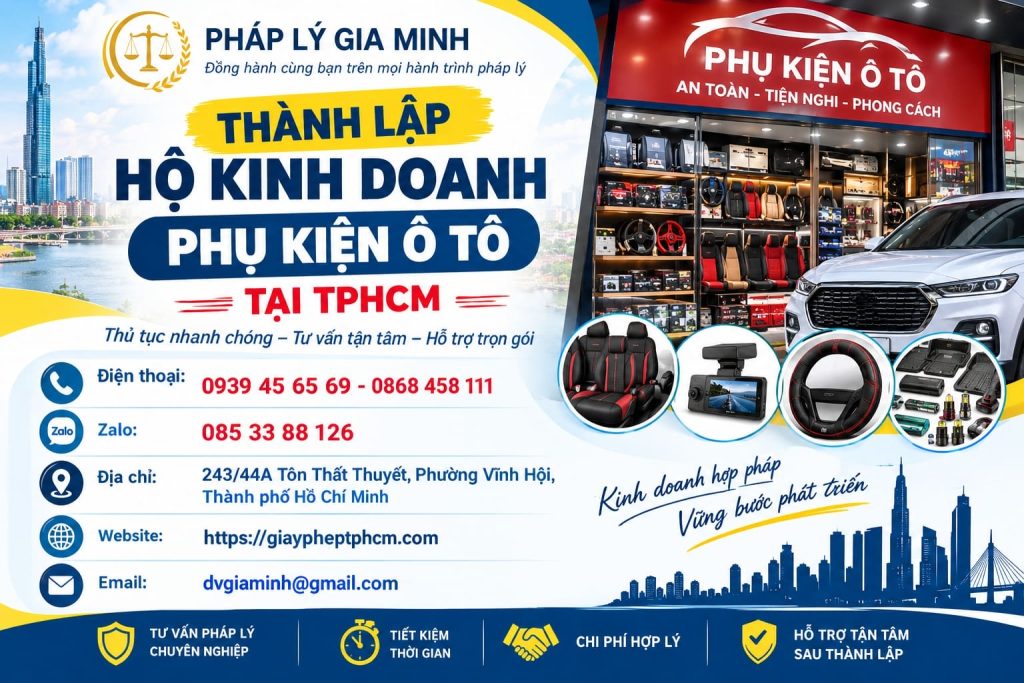 Thành lập hộ kinh doanh phụ kiện ô tô tại TPHCM 1 Thành lập hộ kinh doanh phụ kiện ô tô tại TPHCM