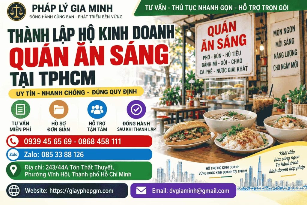Thành lập hộ kinh doanh quán ăn sáng tại TPHCM – Điều kiện, ngành nghề và giấy phép cần biết 1 Thành lập hộ kinh doanh quán ăn sáng tại TPHCM