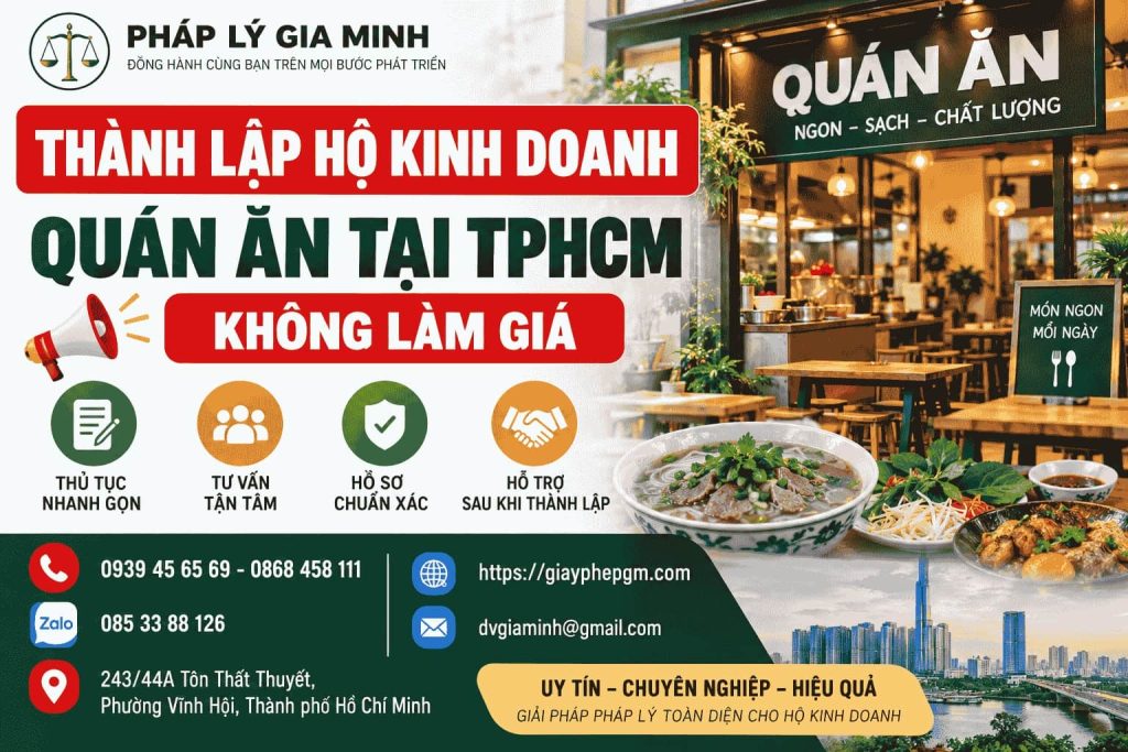 Thành lập hộ kinh doanh quán ăn tại TPHCM