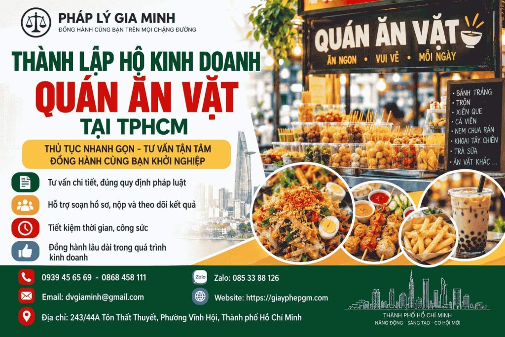 Thành lập hộ kinh doanh quán ăn vặt tại TPHCM – Điều kiện, ngành nghề và giấy phép cần biết 1 Thành lập hộ kinh doanh quán ăn vặt tại TPHCM