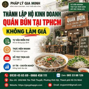 Thành lập hộ kinh doanh quán bún tại TPHCM