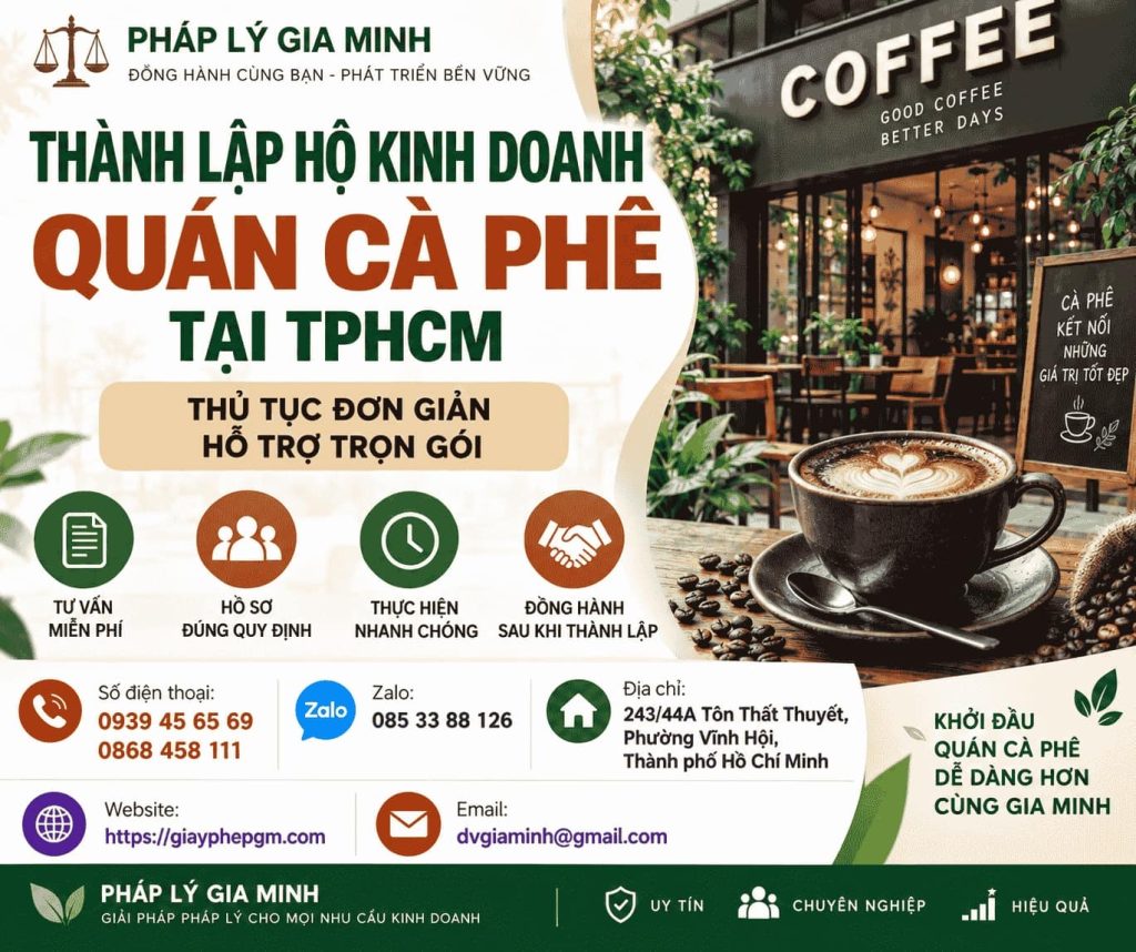 Thành lập hộ kinh doanh quán cà phê tại TPHCM – Điều kiện, ngành nghề và giấy phép cần biết 1 Thành lập hộ kinh doanh quán cà phê tại TPHCM