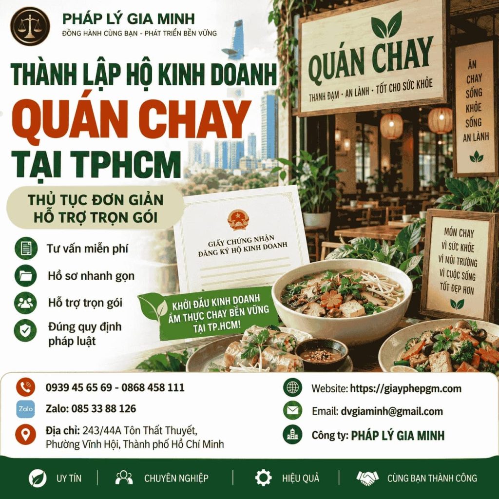Thành lập hộ kinh doanh quán chay tại TPHCM