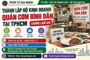 Thành lập hộ kinh doanh quán cơm bình dân tại TPHCM