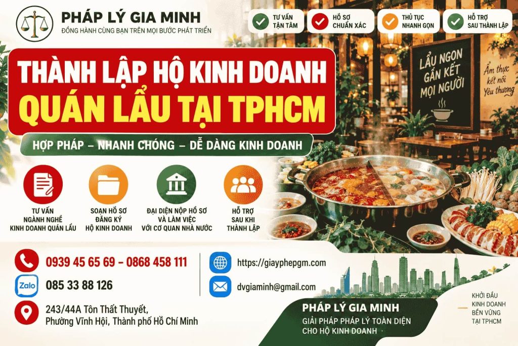 Thành lập hộ kinh doanh quán lẩu tại TPHCM