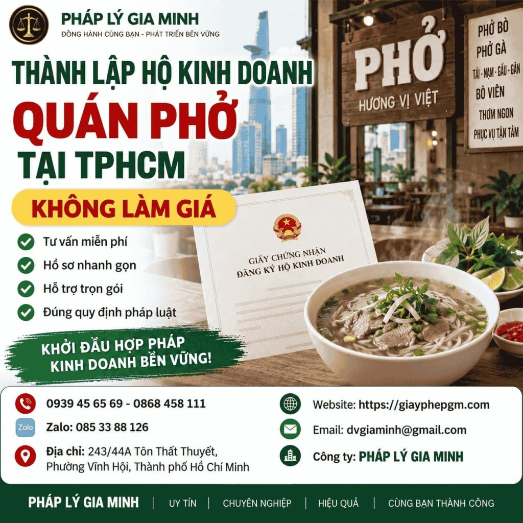 Thành lập hộ kinh doanh quán phở tại TPHCM