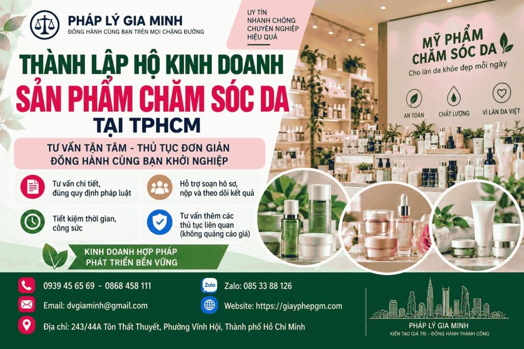 Thành lập hộ kinh doanh sản phẩm chăm sóc da tại TPHCM – Hồ sơ, thủ tục và điều kiện kinh doanh 1 Thành lập hộ kinh doanh sản phẩm chăm sóc da tại TPHCM