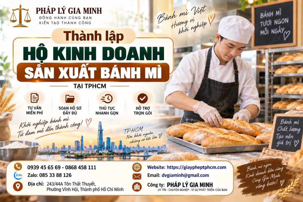 Thành lập hộ kinh doanh sản xuất bánh mì tại TPHCM – Hồ sơ, điều kiện và thủ tục cần biết 1 Thành lập hộ kinh doanh sản xuất bánh mì tại TPHCM