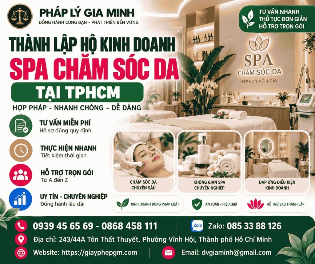 Thành lập hộ kinh doanh spa chăm sóc da tại TPHCM nhanh chóng, đúng quy định 1 Thành lập hộ kinh doanh spa chăm sóc da tại TPHCM
