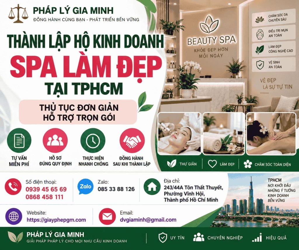 Thành lập hộ kinh doanh spa làm đẹp tại TPHCM