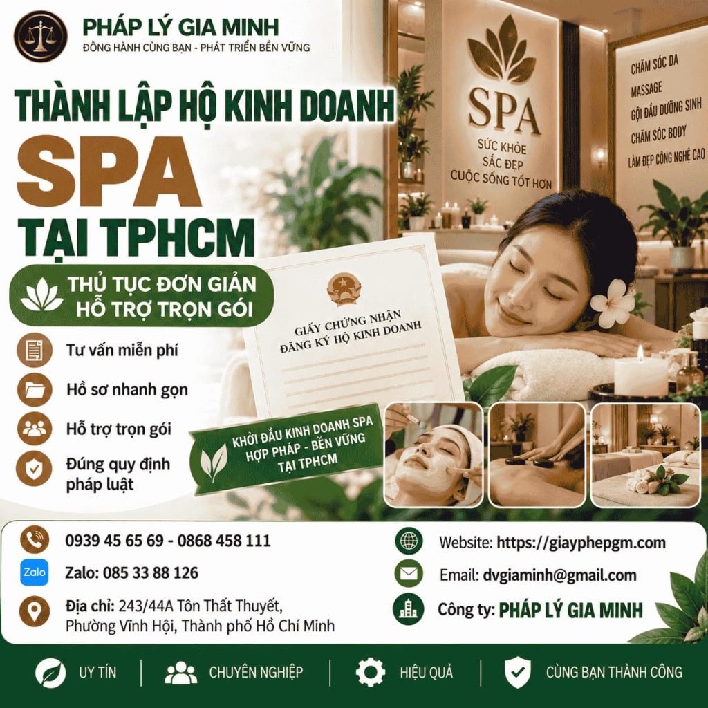 Thành lập hộ kinh doanh spa tại TPHCM – Hồ sơ, ngành nghề và điều kiện kinh doanh 1 Thành lập hộ kinh doanh spa tại TPHCM