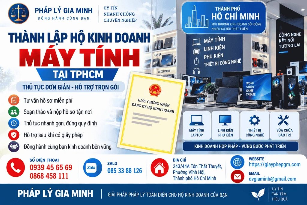 Thành lập hộ kinh doanh máy tính tại TPHCM