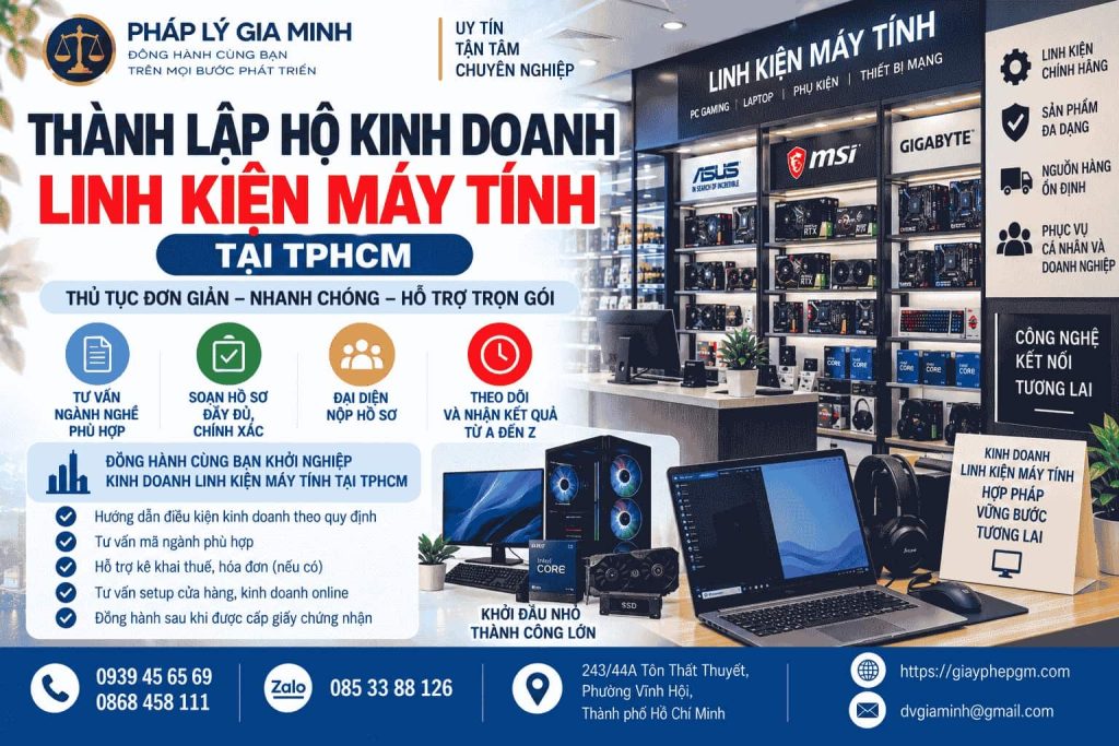 Thành lập hộ kinh doanh linh kiện máy tính tại TPHCM