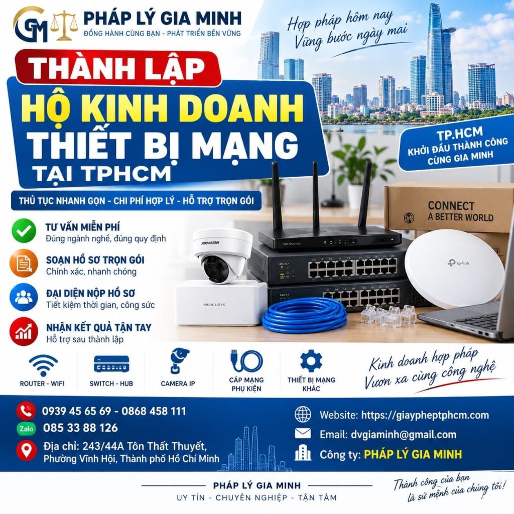 Thành lập hộ kinh doanh thiết bị mạng tại TPHCM