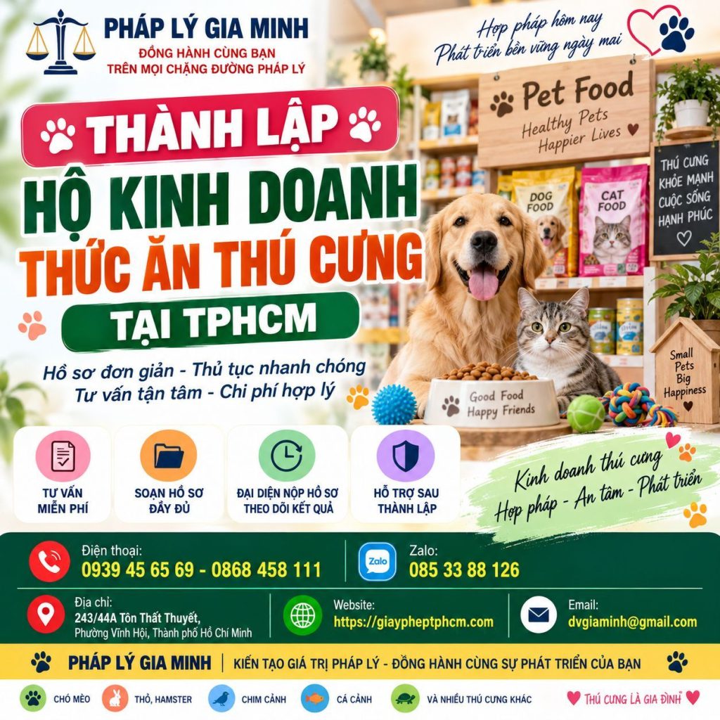 Thành lập hộ kinh doanh thức ăn thú cưng tại TPHCM: Điều kiện, hồ sơ và thủ tục 1 Thành lập hộ kinh doanh thức ăn thú cưng tại TPHCM