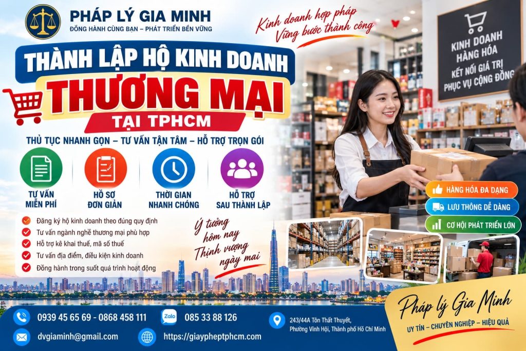 Thành lập hộ kinh doanh thương mại tại TPHCM – Hồ sơ, thủ tục và lưu ý cần biết 1 Thành lập hộ kinh doanh thương mại tại TPHCM