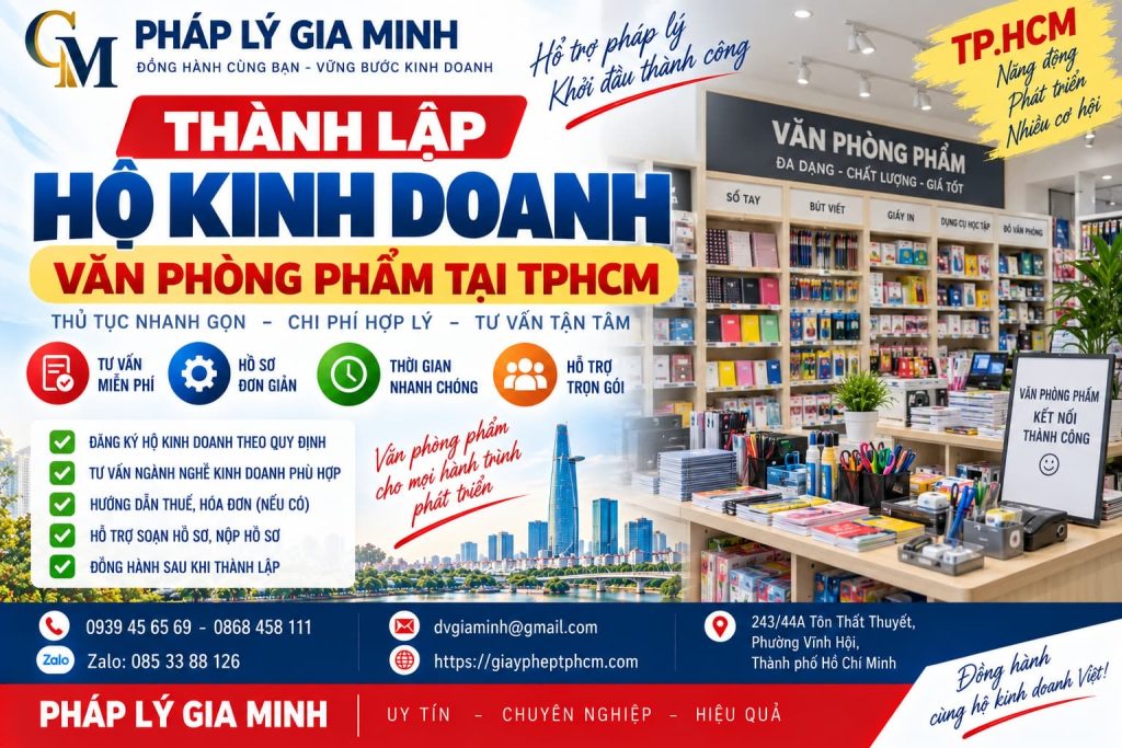 Thành lập hộ kinh doanh văn phòng phẩm tại TPHCM
