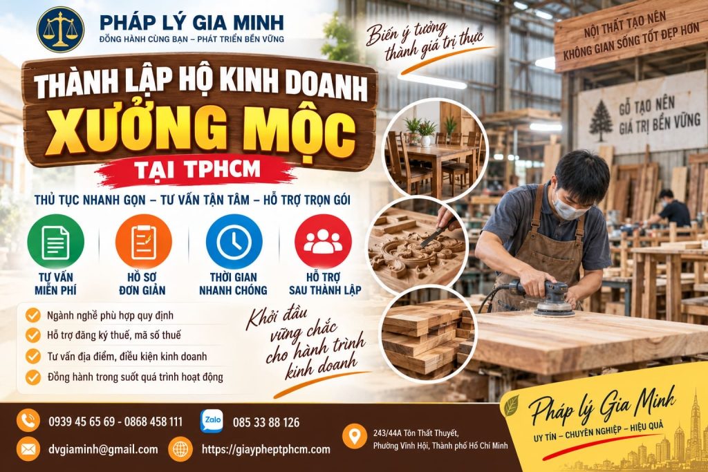 Thành lập hộ kinh doanh xưởng mộc tại TPHCM – Hồ sơ, thủ tục và kinh nghiệm thực tế 1 Thành lập hộ kinh doanh xưởng mộc tại TPHCM