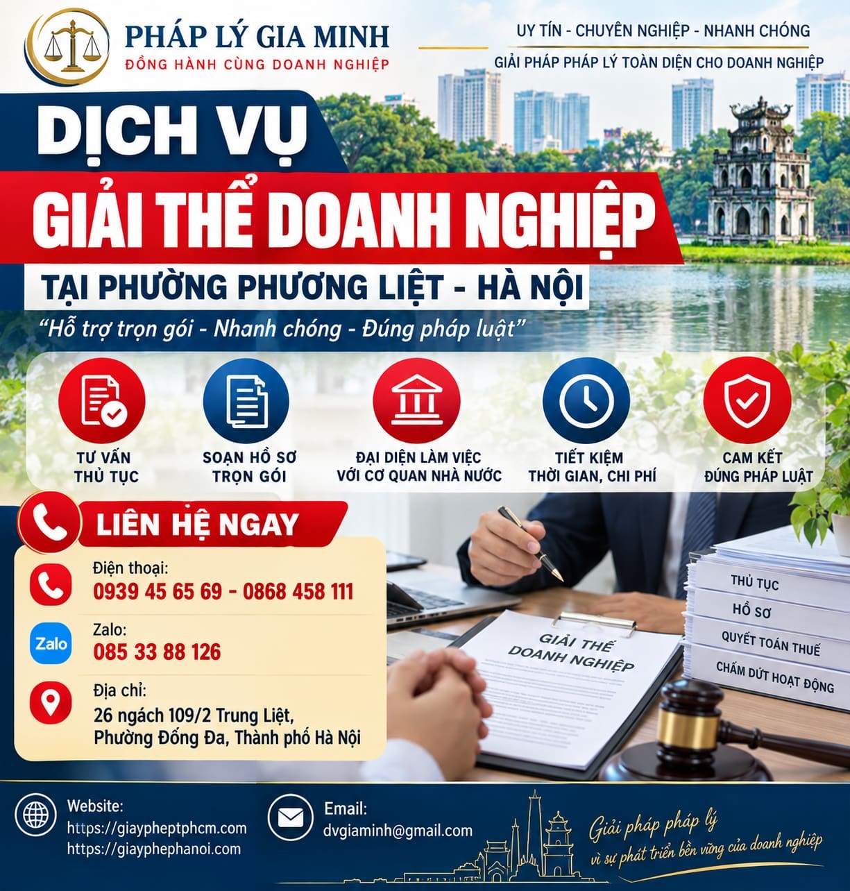 Dịch vụ giải thể doanh nghiệp tại phường Phương Liệt Hà Nội