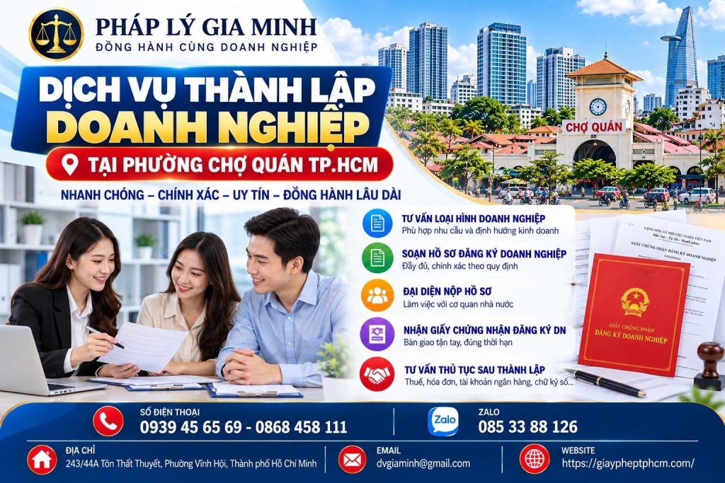 Dịch vụ thành lập doanh nghiệp tại phường Chợ Quán TP.HCM