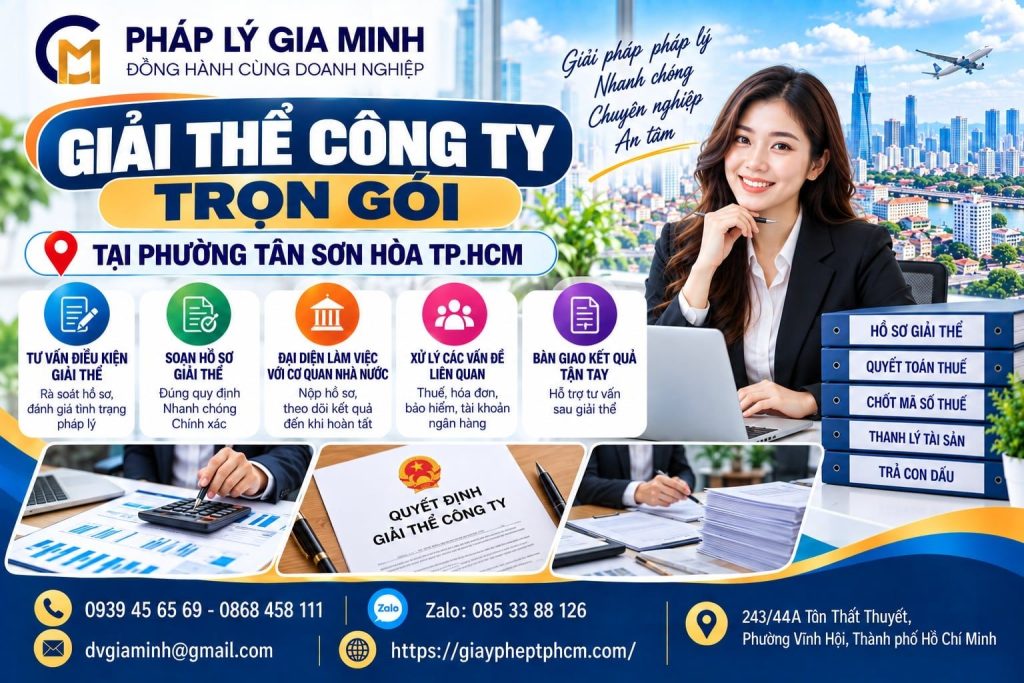 Giải thể công ty trọn gói tại phường Tân Sơn Hòa TP.HCM