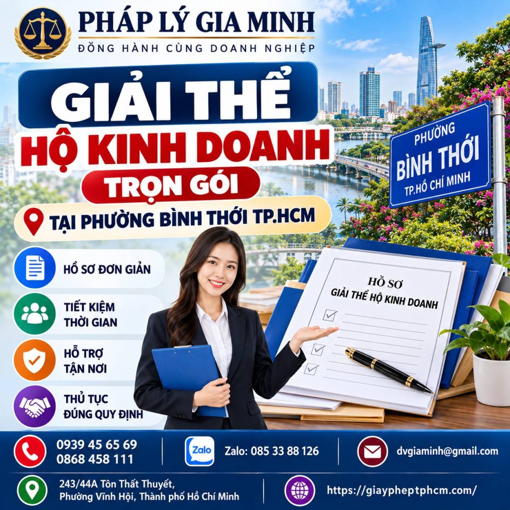 Giải thể hộ kinh doanh trọn gói tại phường Bình Thới TP.HCM