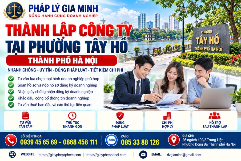 Thành lập công ty tại phường Tây Hồ Hà Nội 1 Thành lập công ty tại phường Tây Hồ Hà Nội