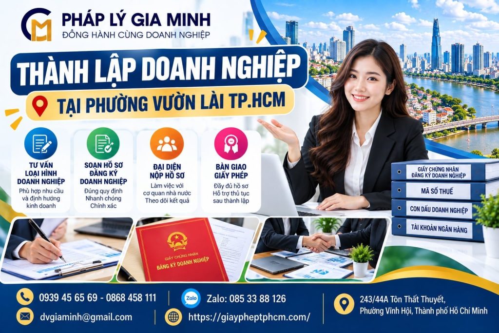 Thành lập doanh nghiệp tại phường Vườn Lài TP.HCM